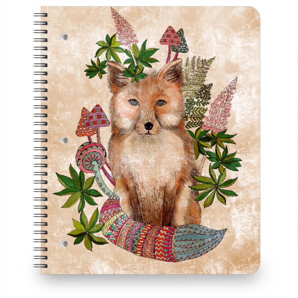 Fox From the Woods - Brown Notebook, 8.5x11, Brown