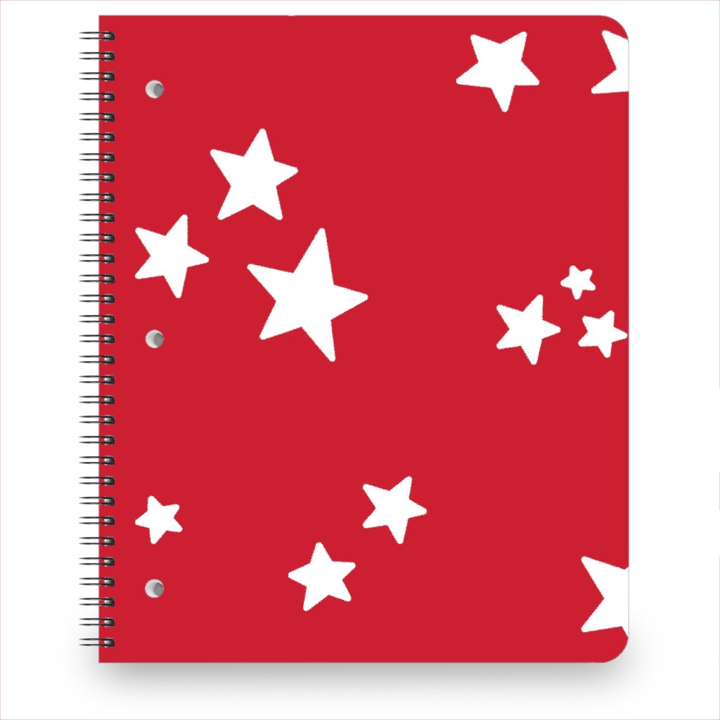 Stars Notebook, 8.5x11, Red, Cherry