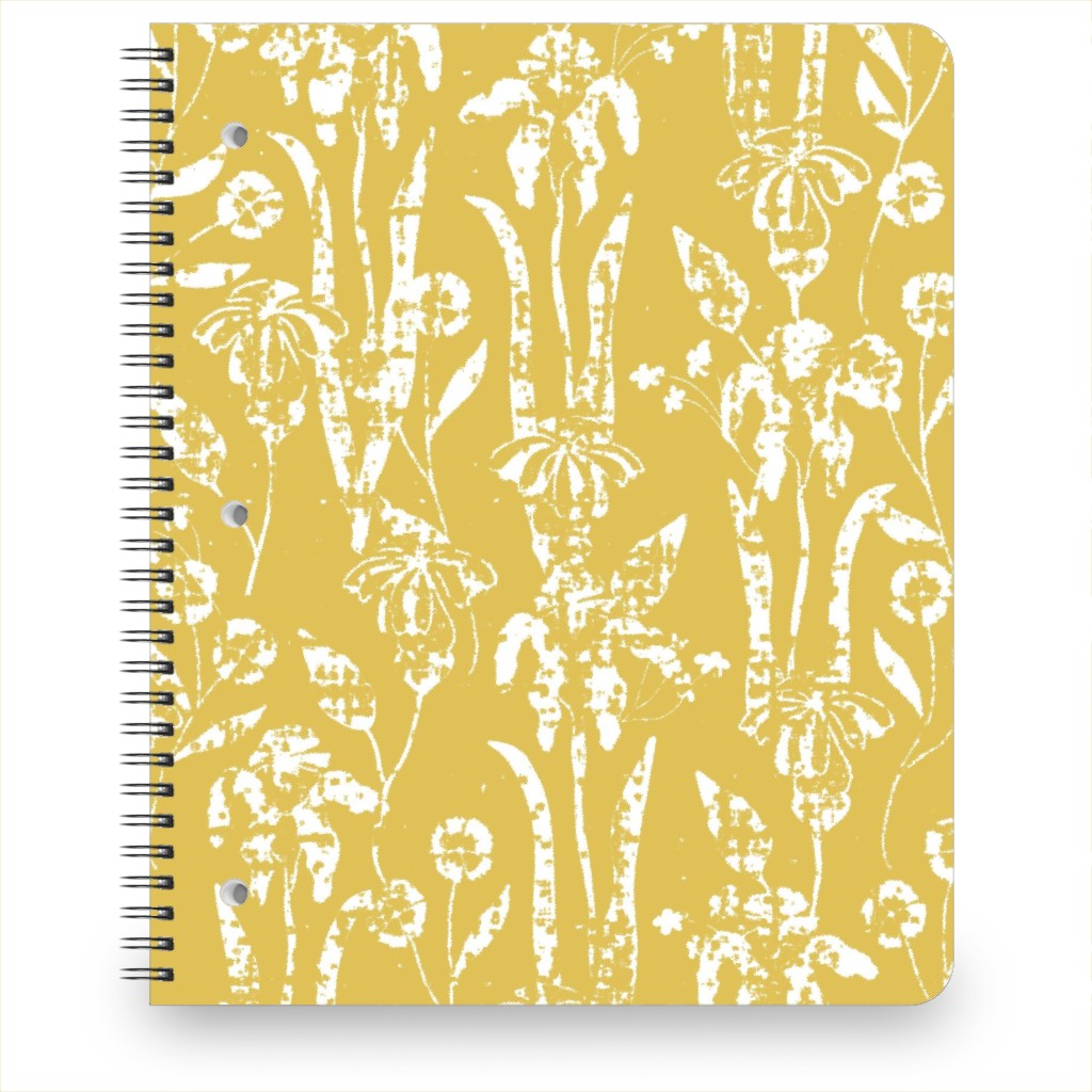 Distressed Iris - Sunshine Notebook, 8.5x11, Yellow