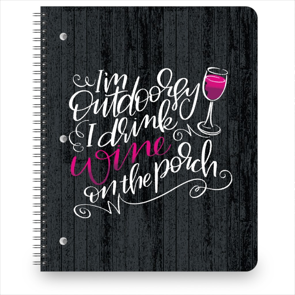 I'm Outdoorsy - Black Notebook, 8.5x11, Black, Black