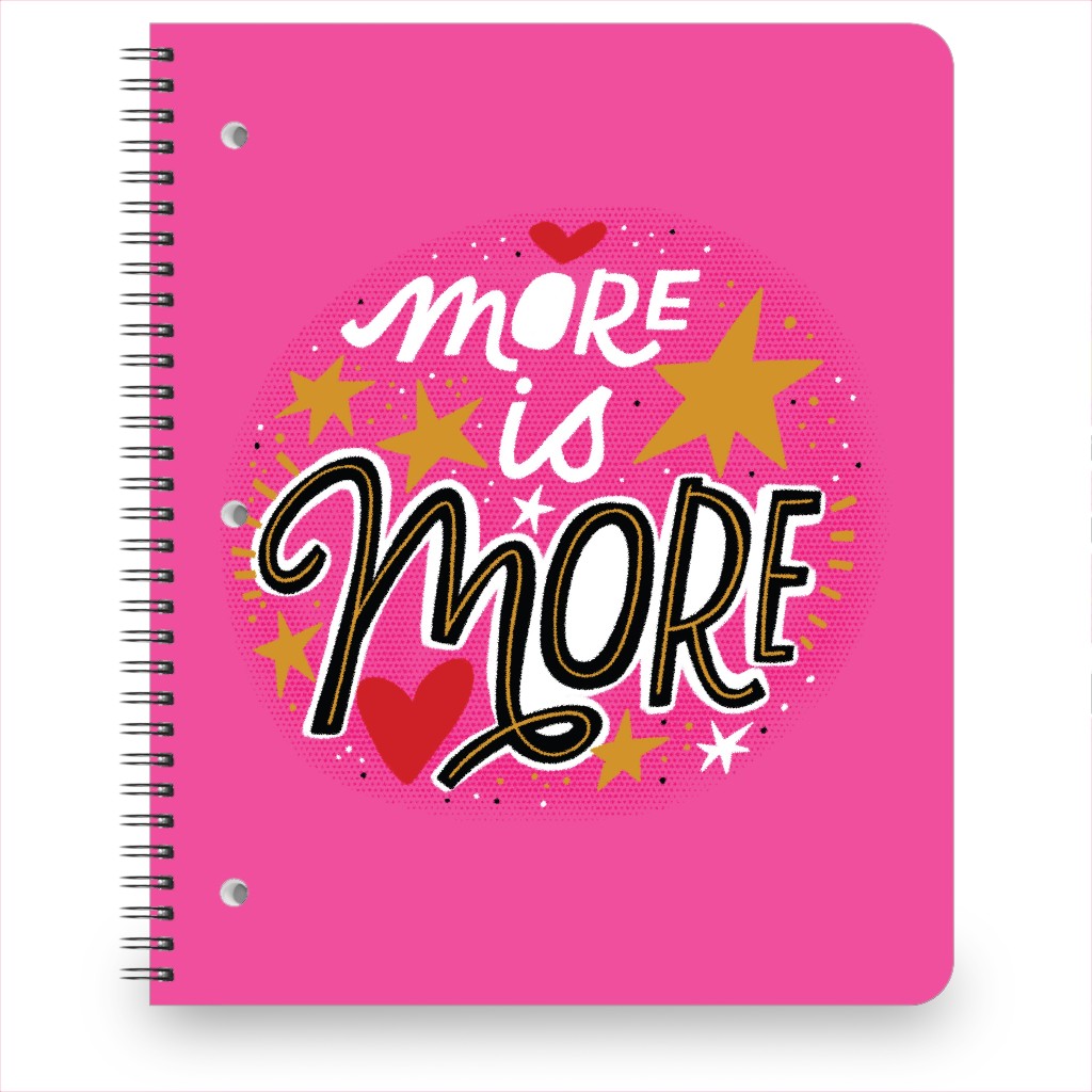 More Is More- Hot Pink Notebook, 8.5x11, Pink, Bright Pink
