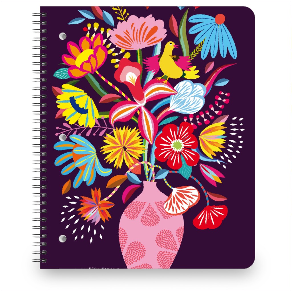 Folkart Bouquet - Multi Notebook, 8.5x11, Multicolor