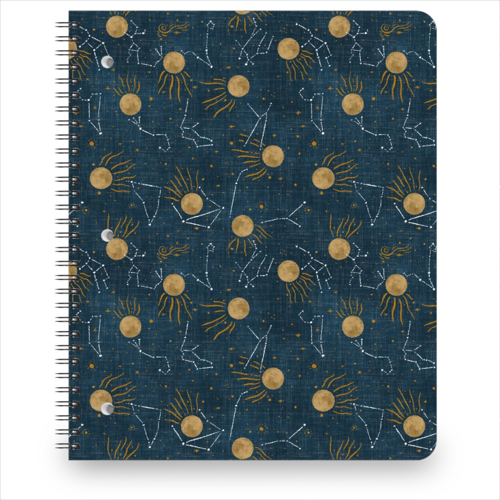 Moon Sparkle Zodiac Notebook, 8.5x11, Blue