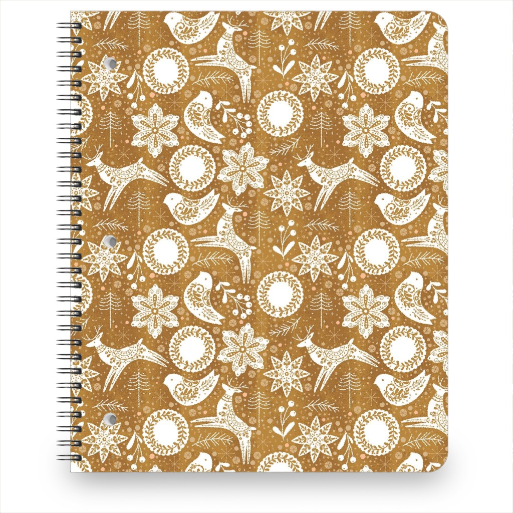 Gingerbread Forest - Brown Notebook, 8.5x11, Brown