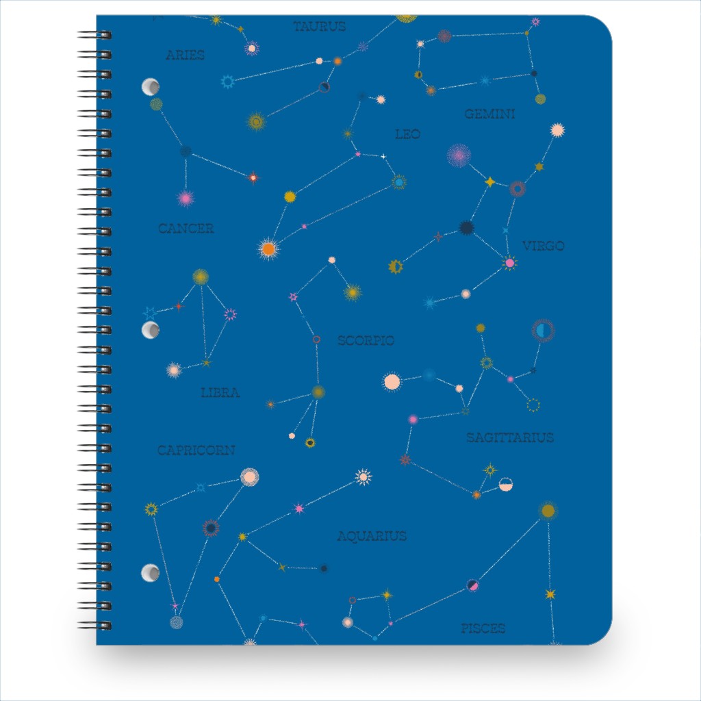 Colorful Constellations - Blue Notebook, 8.5x11, Blue, True Blue