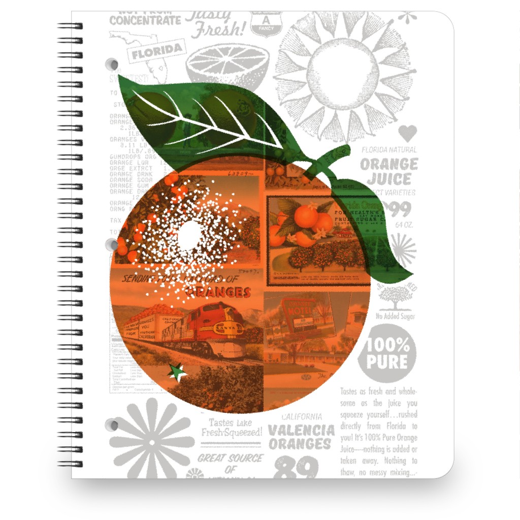 Fresh Squeezed Orange Notebook, 8.5x11, Orange