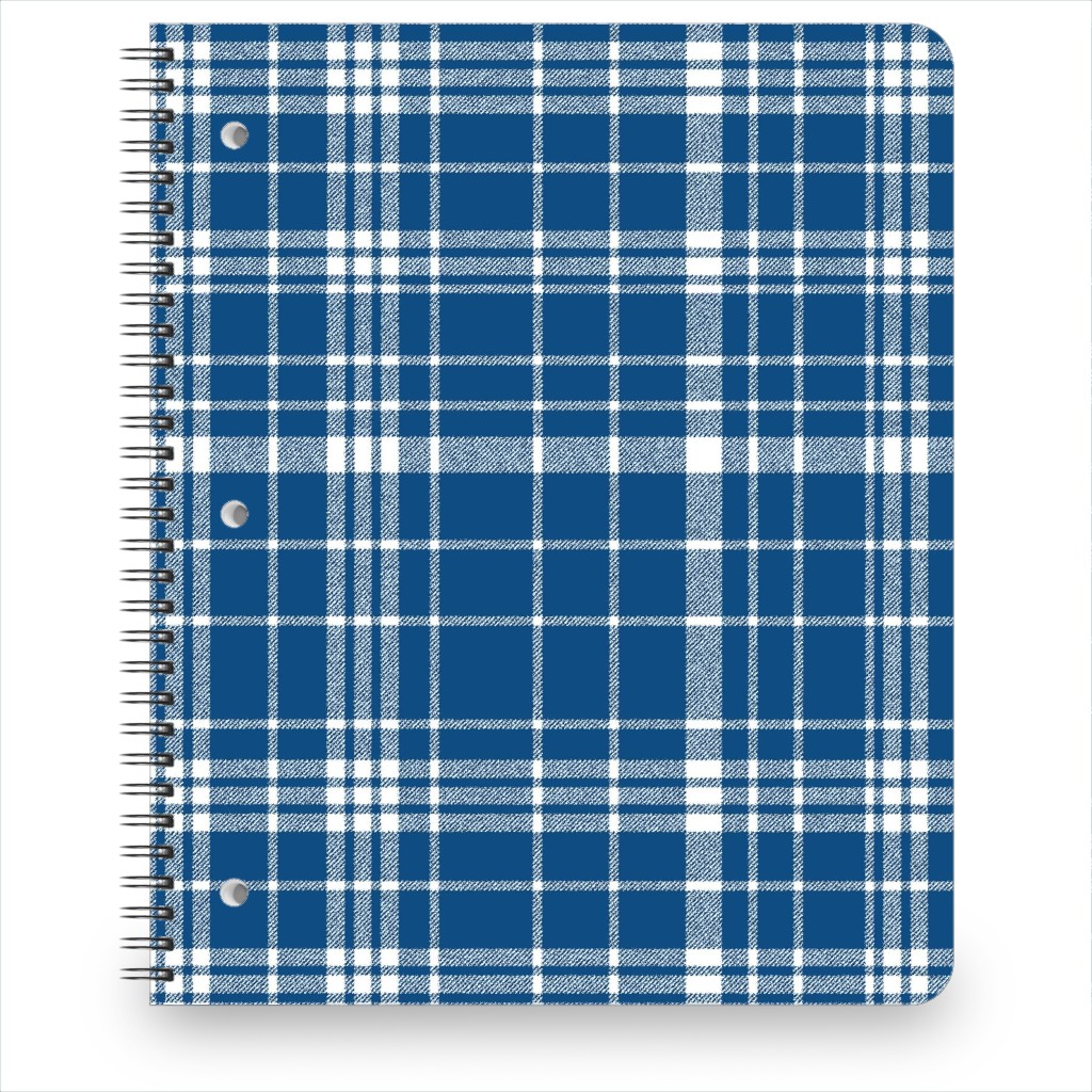 Tartan Check Notebook, 8.5x11, Blue