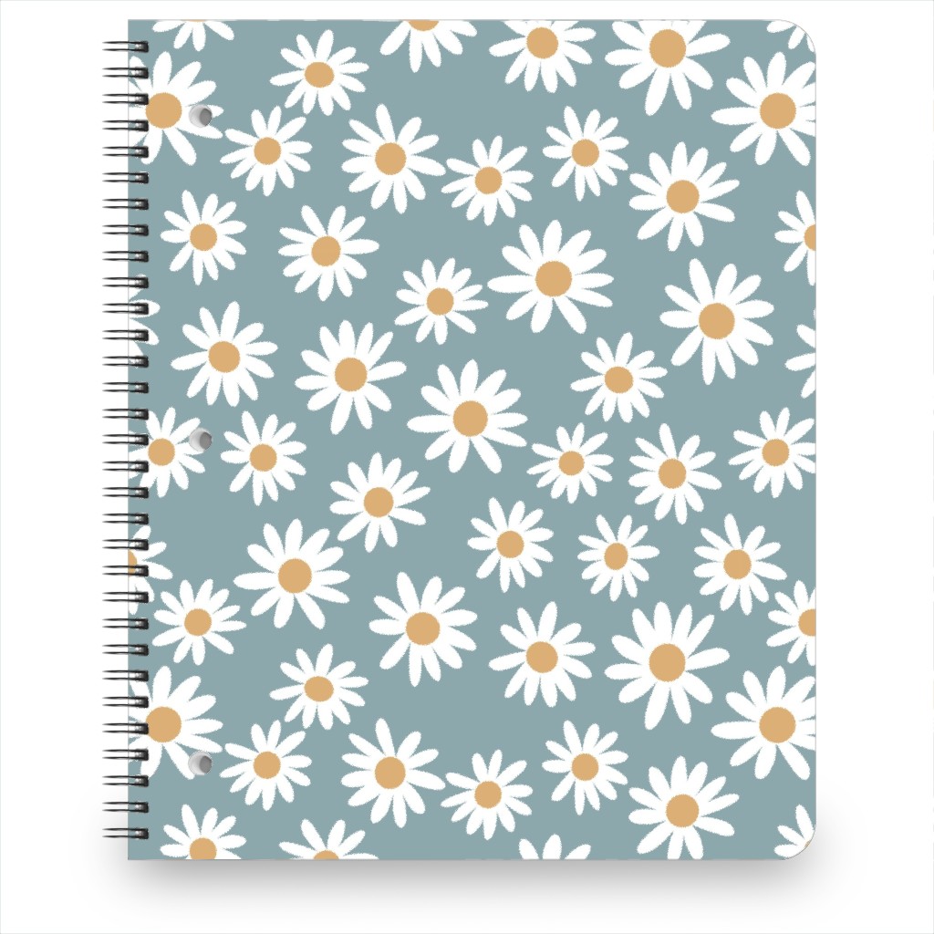 Daisies Notebook, 8.5x11, Blue