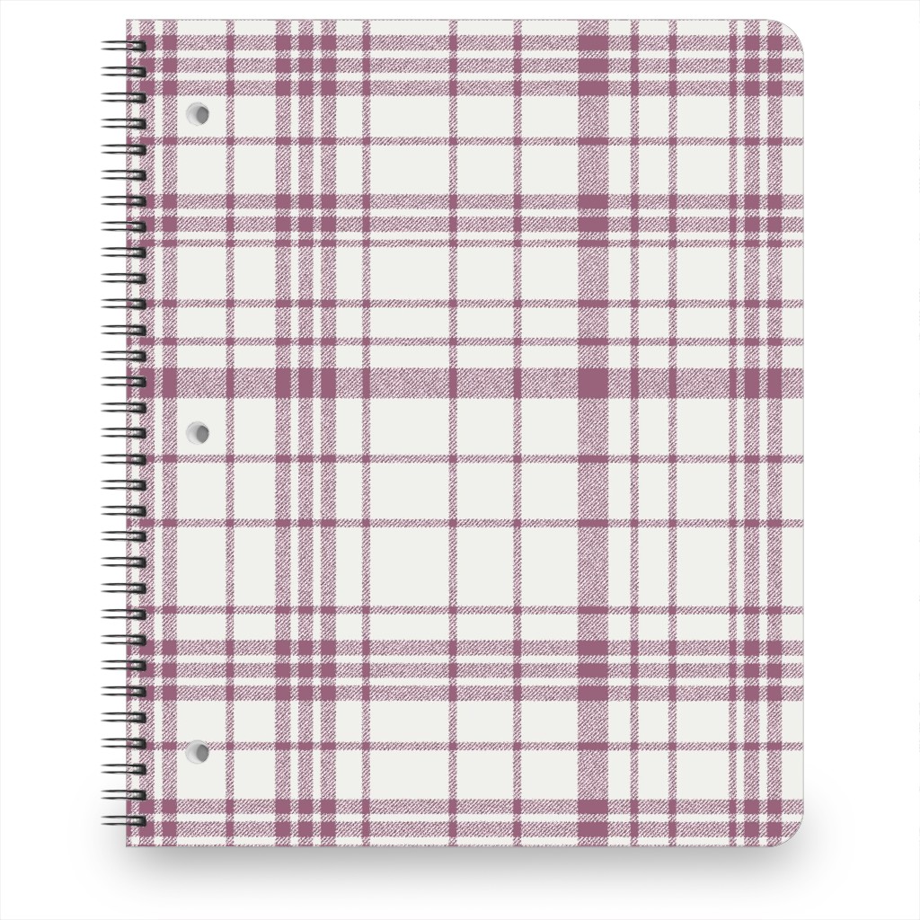 Tartan Check Notebook, 8.5x11, Purple, Pomegranate