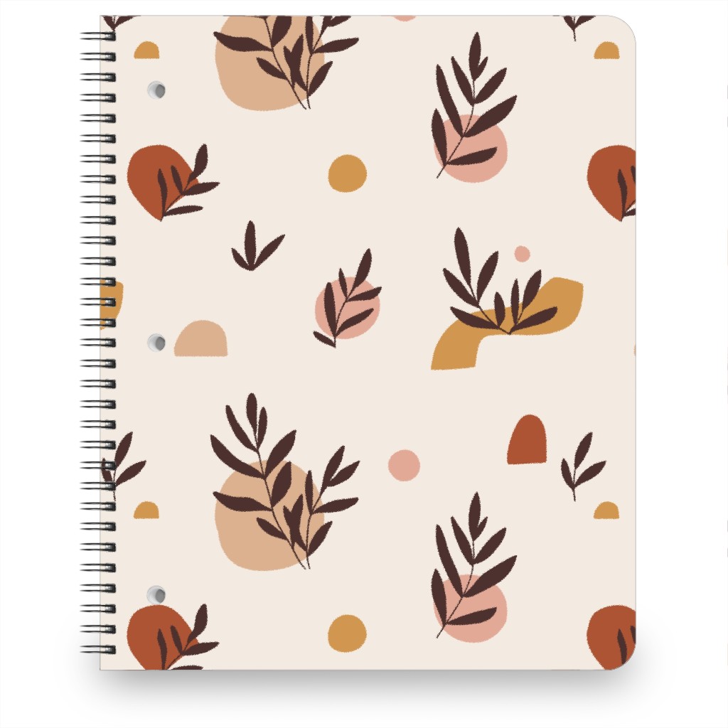Abstraction and Tropical Leaves - Light Notebook, 8.5x11, Beige