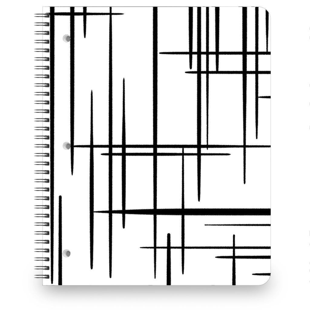 Abstract Line Pattern Notebook, 8.5x11, White