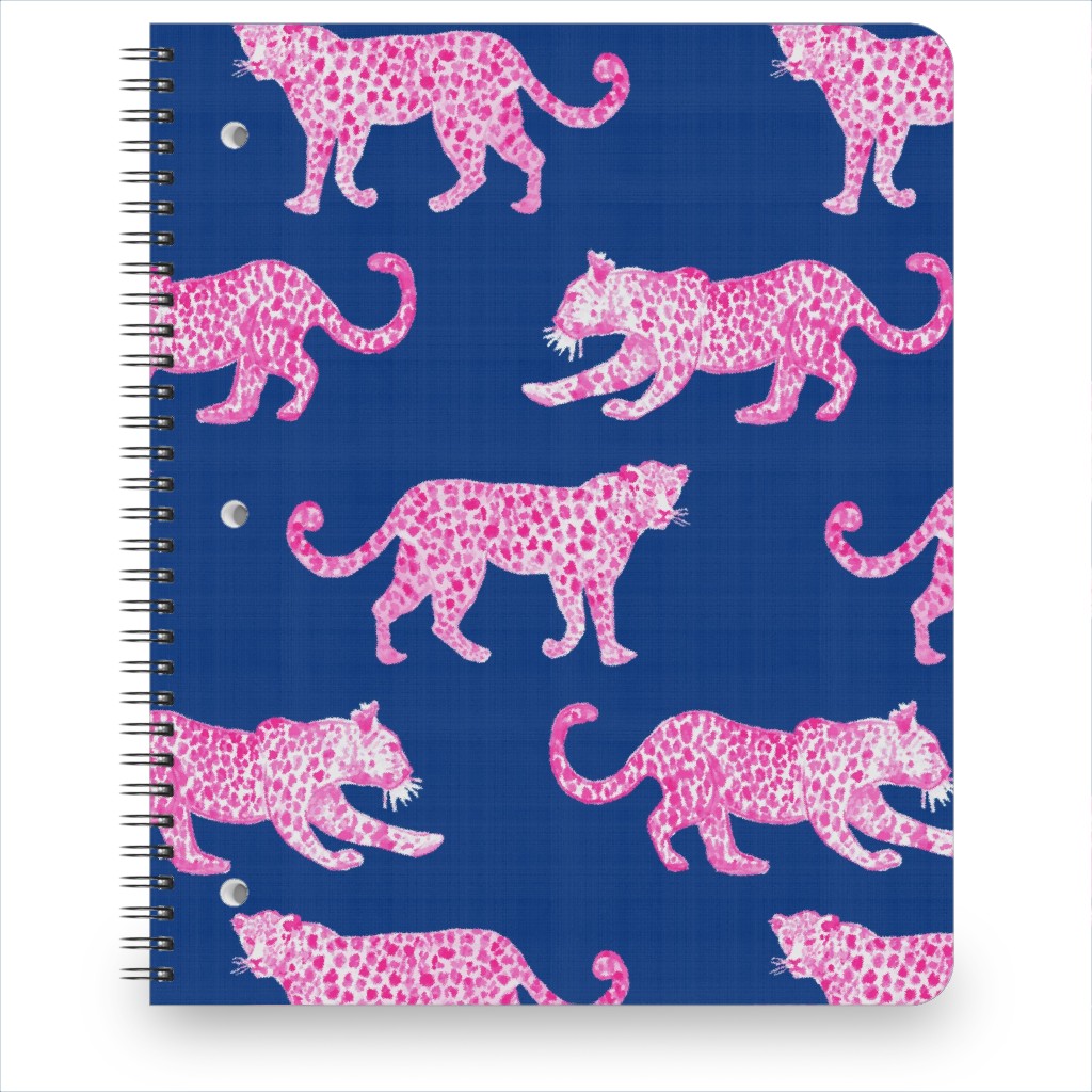 Leopard Parade Notebook, 8.5x11, Blue, Royal
