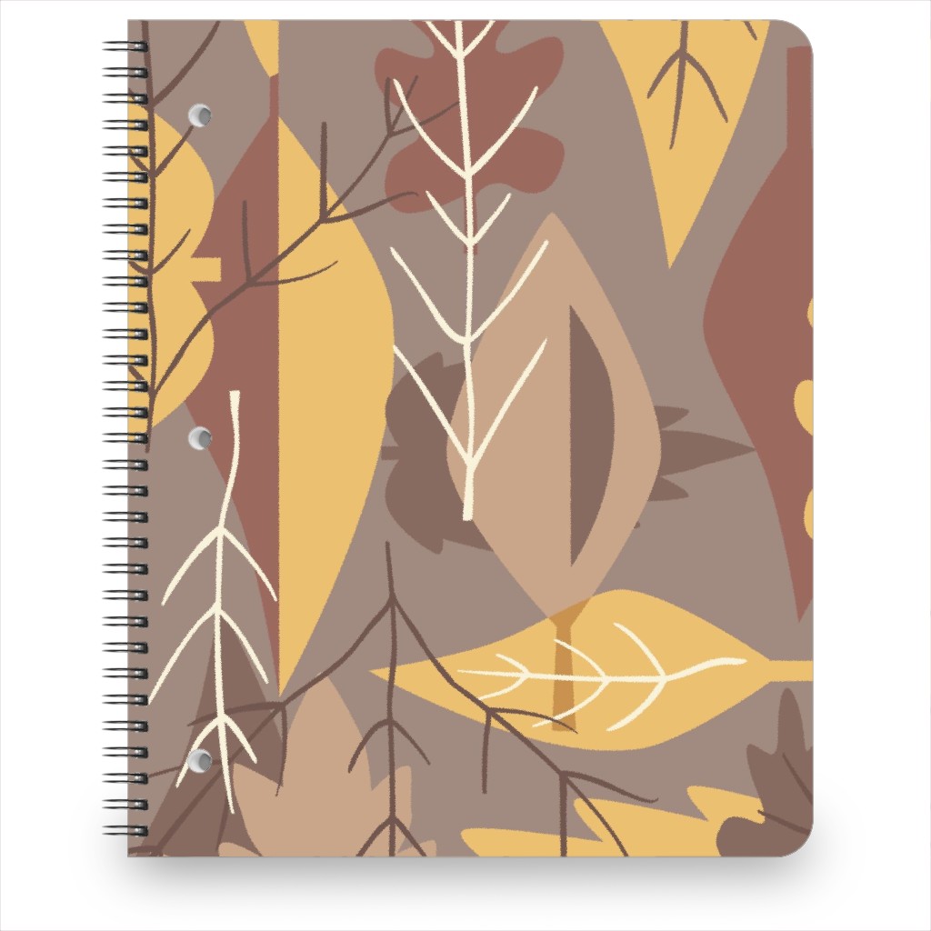 Leaf Pile Notebook, 8.5x11, Brown