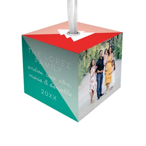 Oh What Fun Cube Ornament, Red, Cubed
