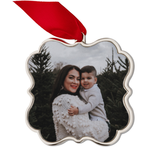 Photo Gallery Keepsake Ornament, None, Engraved back, Multicolor, Scalloped