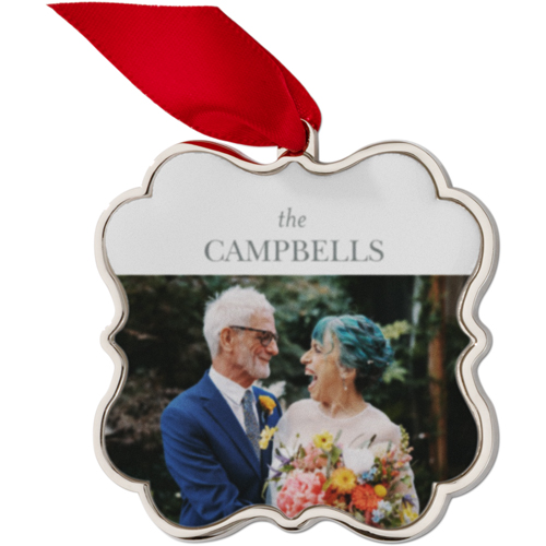 Gallery of One Keepsake Ornament, None, Engraved back, Multicolor, Scalloped