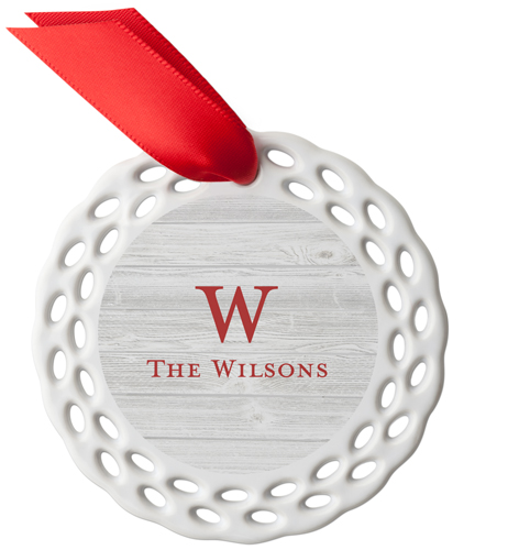 Monogram Text Gallery Ceramic Ornament, Multicolor, Circle