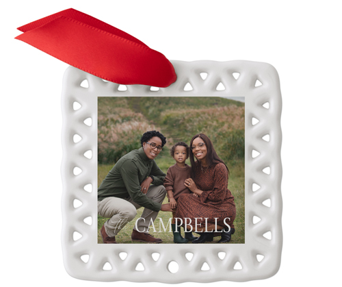 Family Gallery Of One Ceramic Ornament, Multicolor, Square Ornament