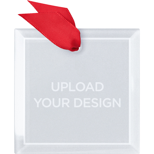 Upload Your Own Design Glass Ornament, Multicolor, Square Ornament