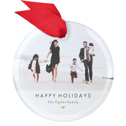 Modern Holidays Glass Ornament, Beige, Circle