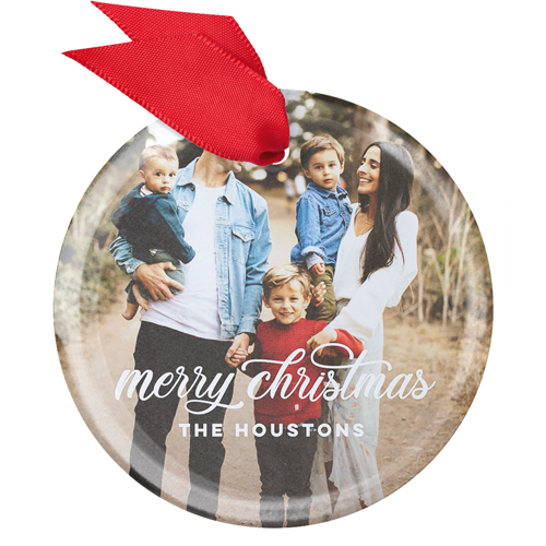 Classic Celebration Glass Ornament, White, Circle