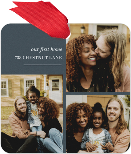First Home Memories Metal Ornament, Gray, Square