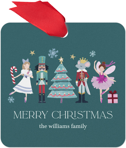 Little Sleepies Nutcracker Ballet Metal Ornament, Green, Square, tropical
