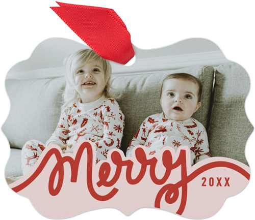 Cherry Merry Metal Ornament, Red, Rectangle Bracket, firecracker