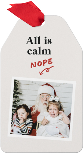 All Is Calm Metal Ornament, Black, Gift Tag