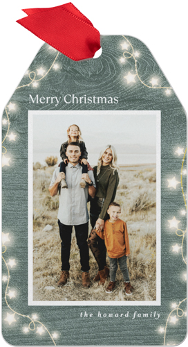 Starlit Border Metal Ornament, Blue, Gift Tag, cedar