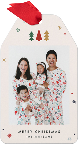 Little Sleepies Modern & Merry Metal Ornament, Beige, Gift Tag