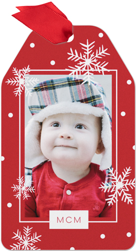 Baby's First Year Christmas Metal Ornament, Red, Gift Tag
