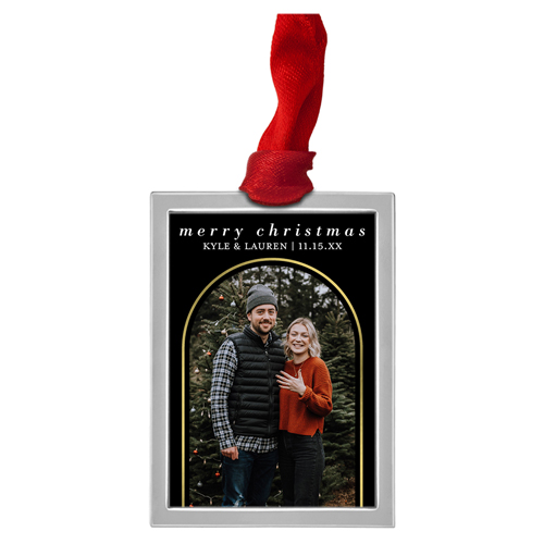 Gold Arch Frame Luxe Frame Ornament, Silver, Black, Rectangle, black