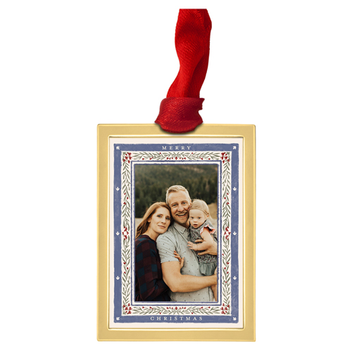 Painted Botanicals Luxe Frame Ornament, Gold, Beige, Rectangle, cream