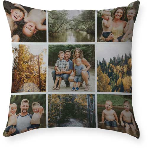 Gallery Of Nine Grid Outdoor Pillow, 18x18, Double Sided, Multicolor