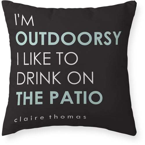 I'm Outdoorsy Outdoor Pillow, 20x20, Single Sided, Gray
