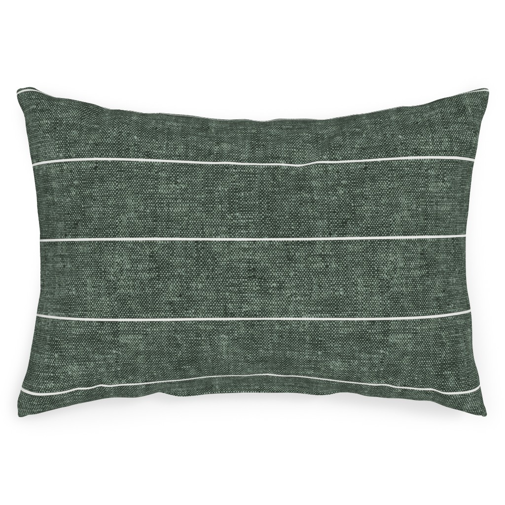 Farmhouse Stripes - Restoration Green Outdoor Pillow, 14x20, Single Sided, Green