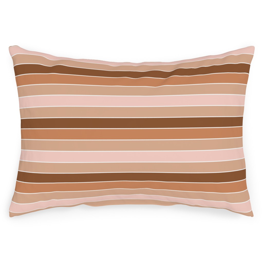 Candy Stripes - Warm Outdoor Pillow, 14x20, Single Sided, Pink