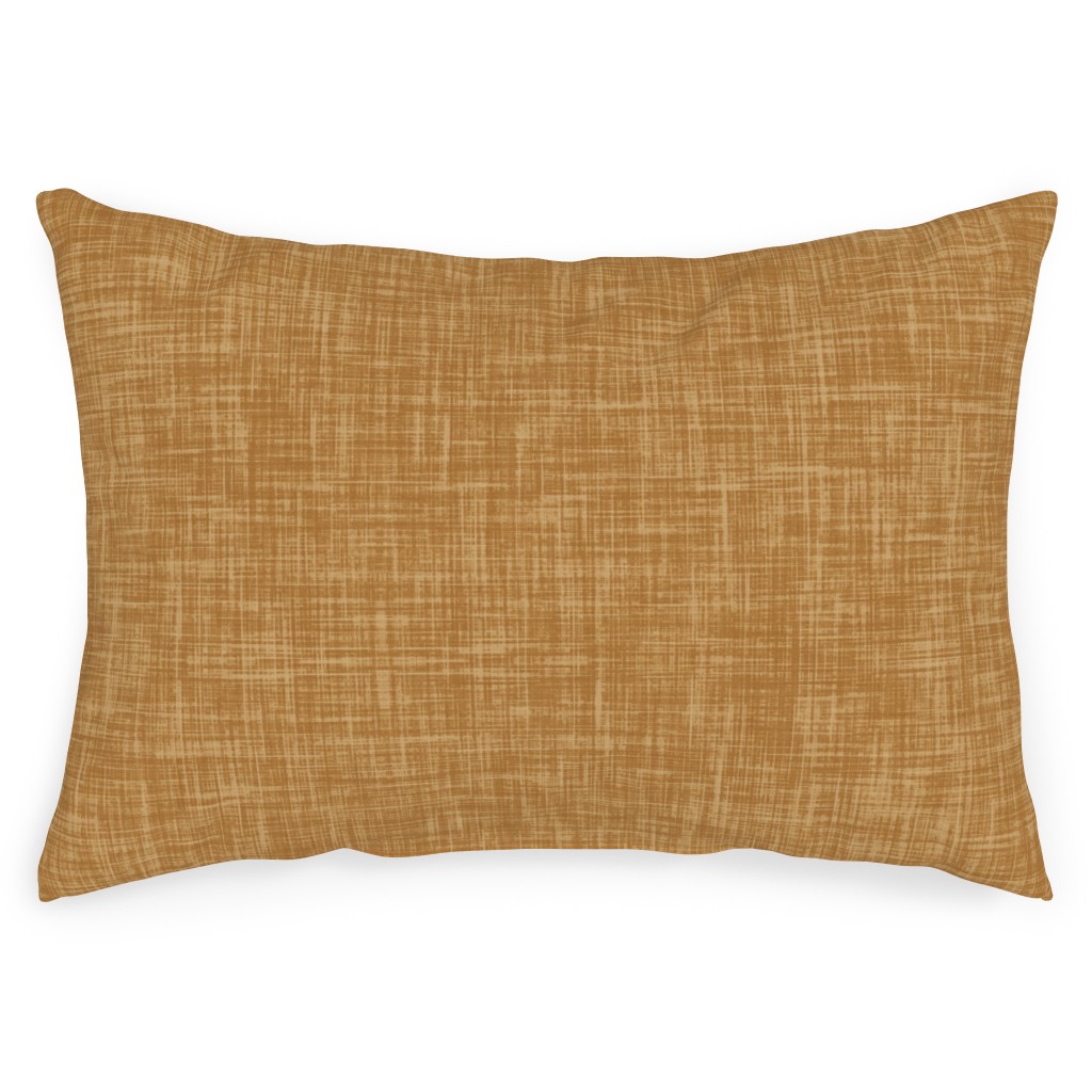 Vintage Linen Outdoor Pillow, 14x20, Single Sided, Brown