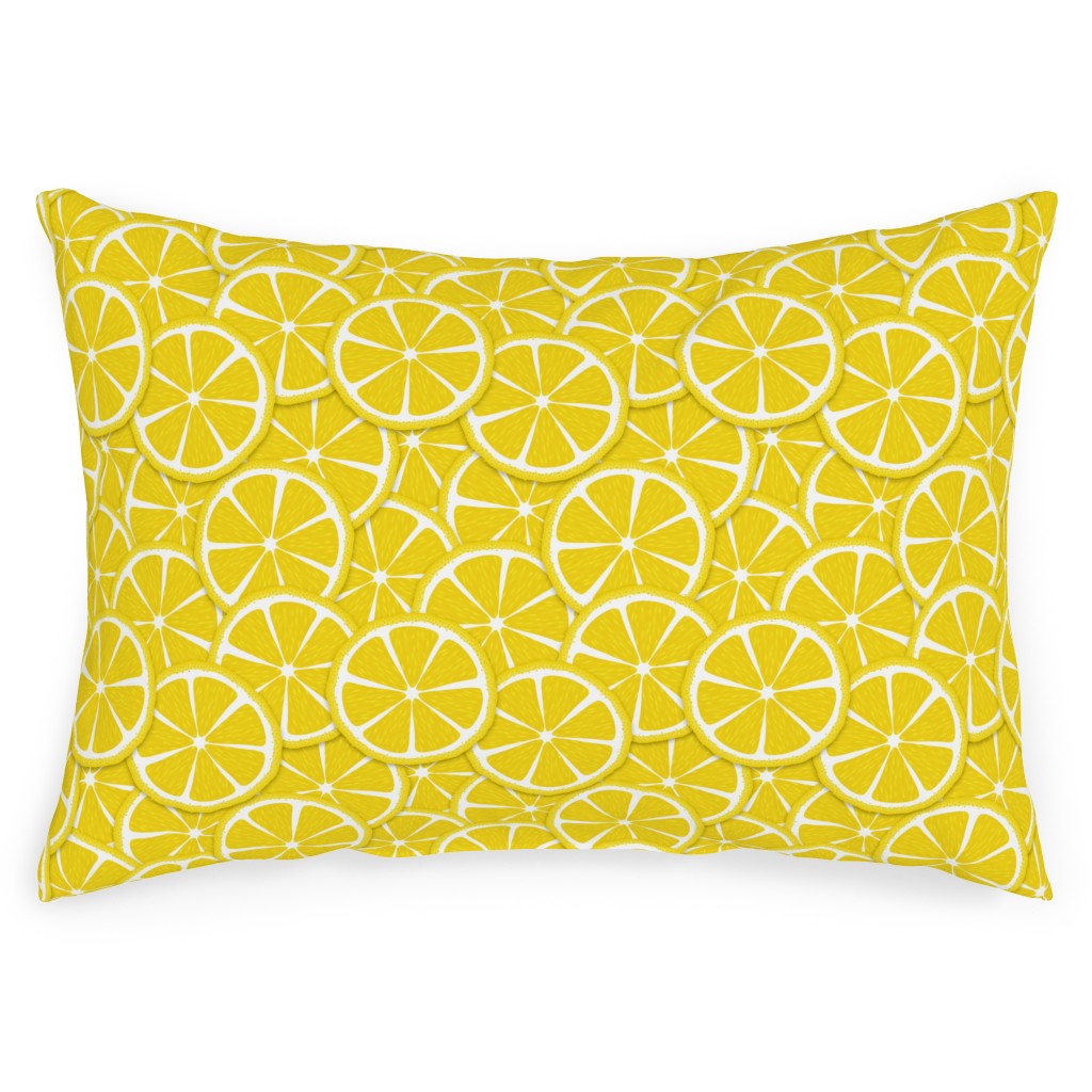 Limes and Lemons Outdoor Pillow, 14x20, Single Sided, Yellow