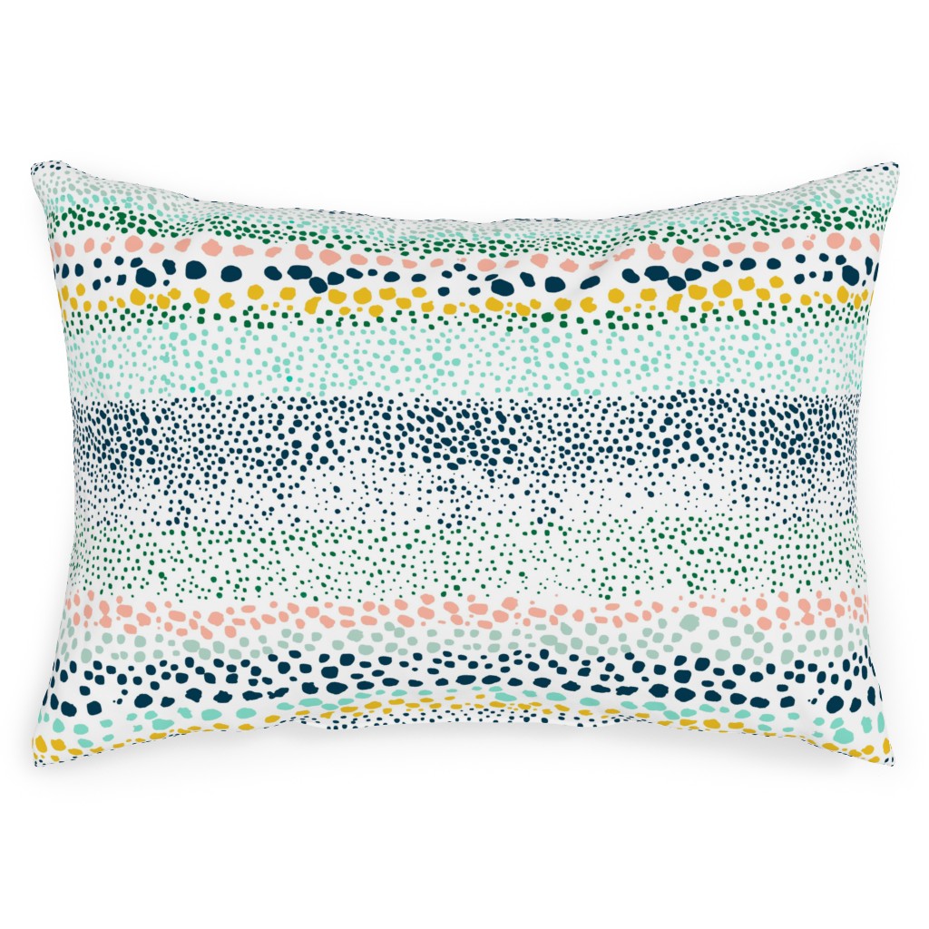Little Textured Dots - Multi Outdoor Pillow, 14x20, Double Sided, Multicolor