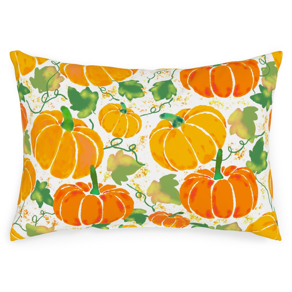 Pumpkin Dance Outdoor Pillow, 14x20, Double Sided, Orange