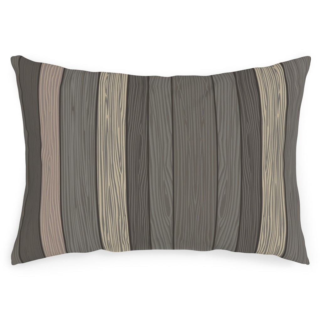 Old Wood Planks Driftwood - Brown Outdoor Pillow, 14x20, Double Sided, Brown