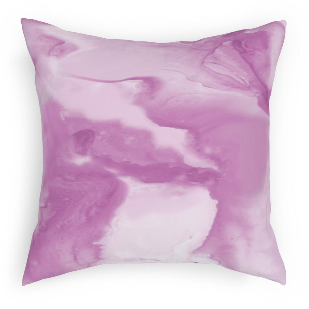 Abstract Watercolor Marble Outdoor Pillow, 18x18, Single Sided, Purple