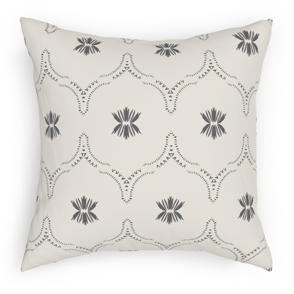 Jasmin Wildflower Deco Outdoor Pillow, 18x18, Single Sided, Beige