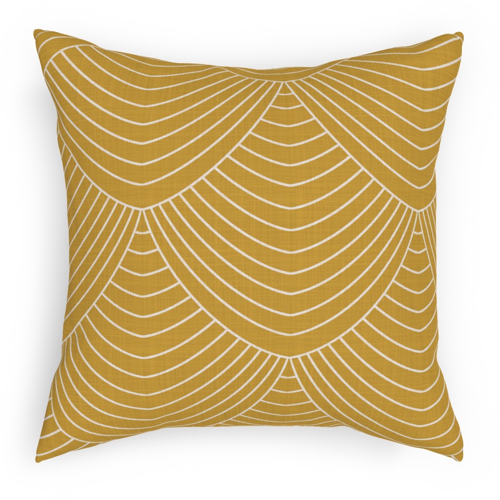 Gabrielle - Yellow Outdoor Pillow, 18x18, Double Sided, Yellow