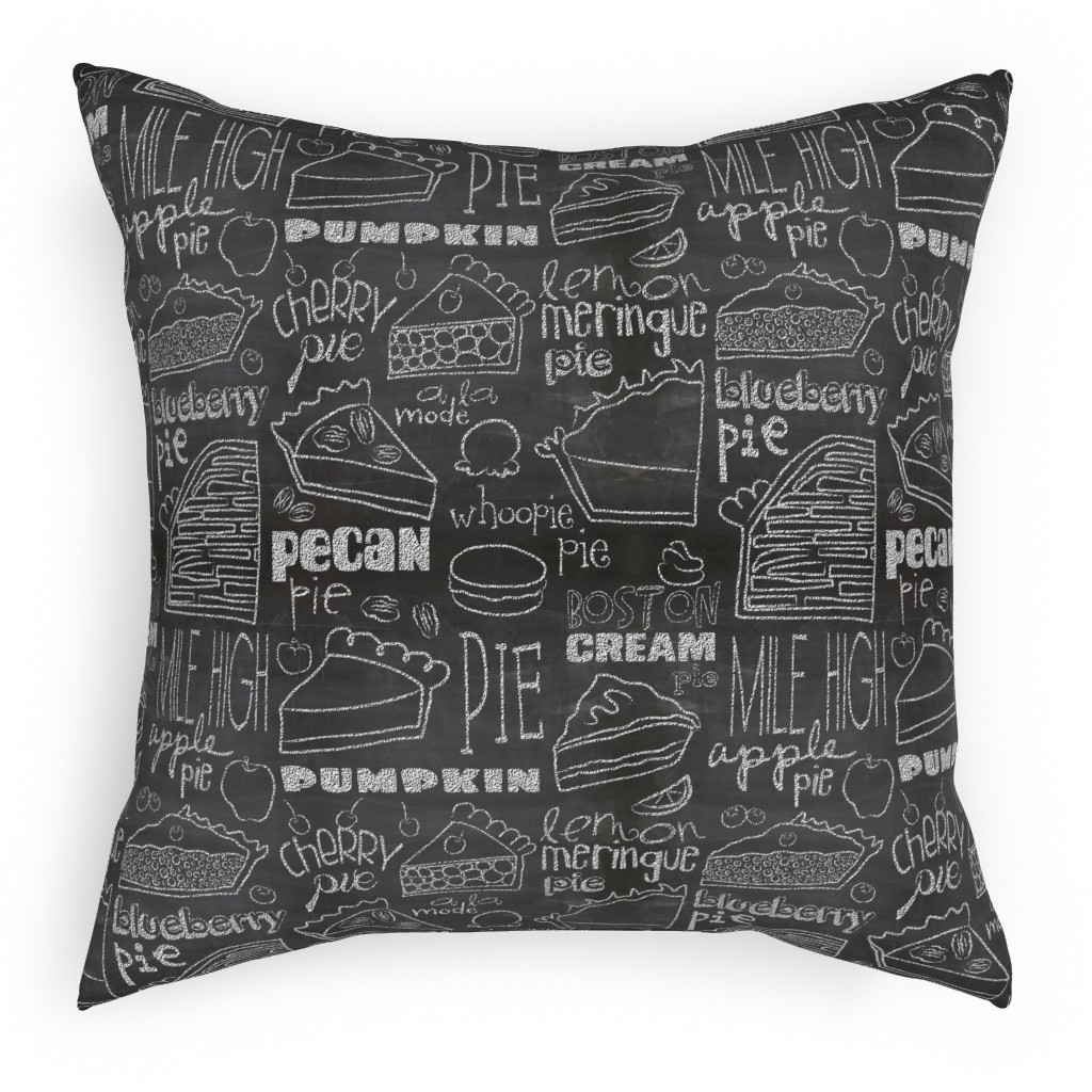Today's Chalkboard Special! Outdoor Pillow, 18x18, Double Sided, Gray
