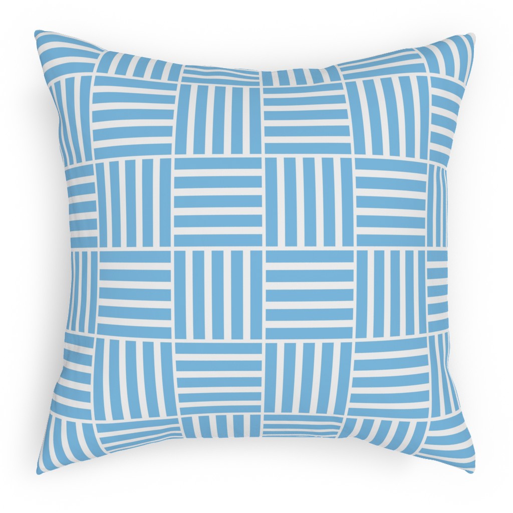South Beach Stripe - Neptune Outdoor Pillow, 18x18, Double Sided, Blue