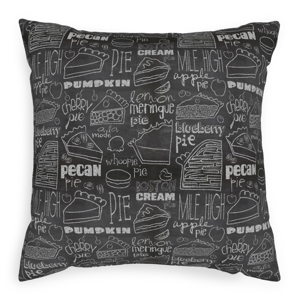 Today's Chalkboard Special! Outdoor Pillow, 20x20, Double Sided, Gray