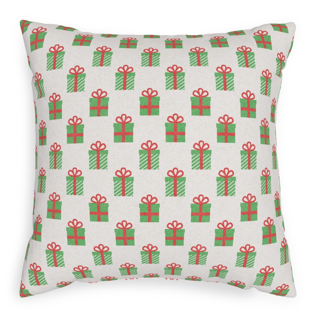 Christmas Presents Outdoor Pillow, 20x20, Double Sided, Multicolor